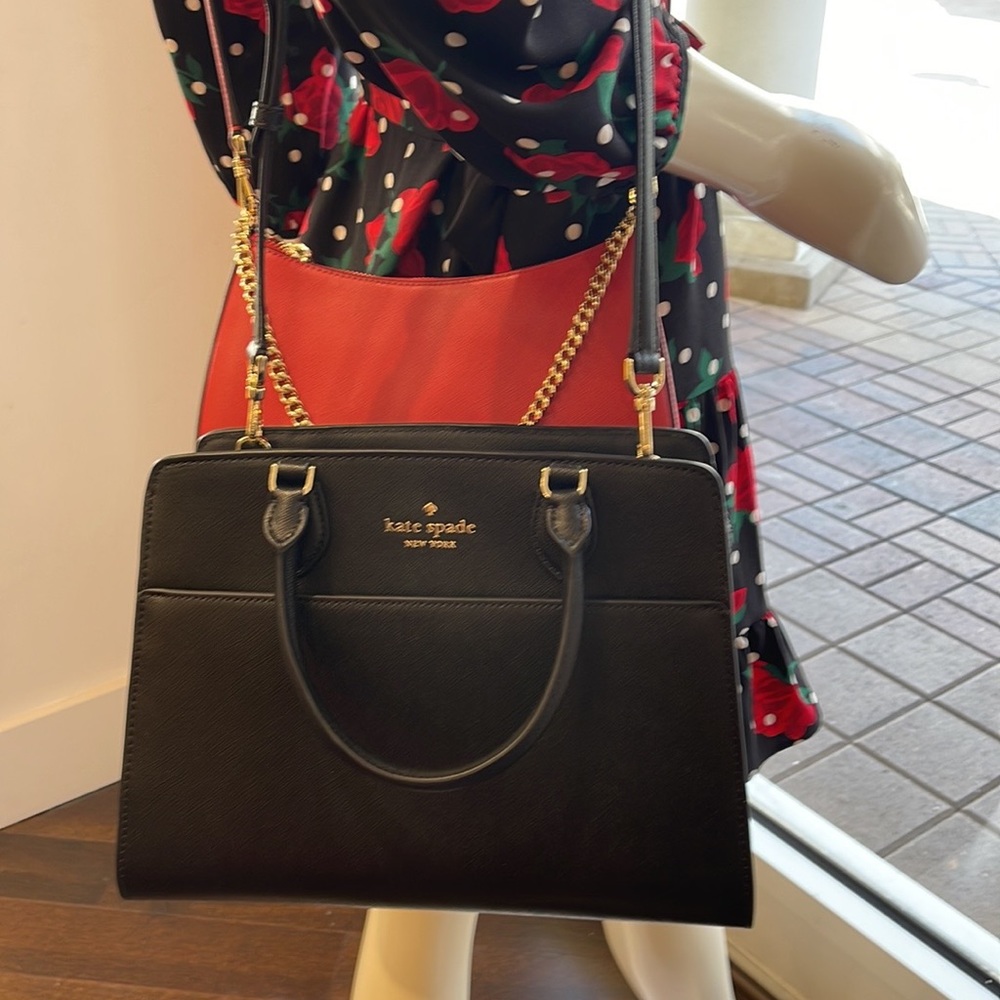 Kate Spade Madison Saffiano Leather Medium Satchel
COLOR:
Black 
NWT